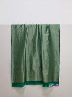 Handwoven Bottle Green Banarasi Silk Fabric
