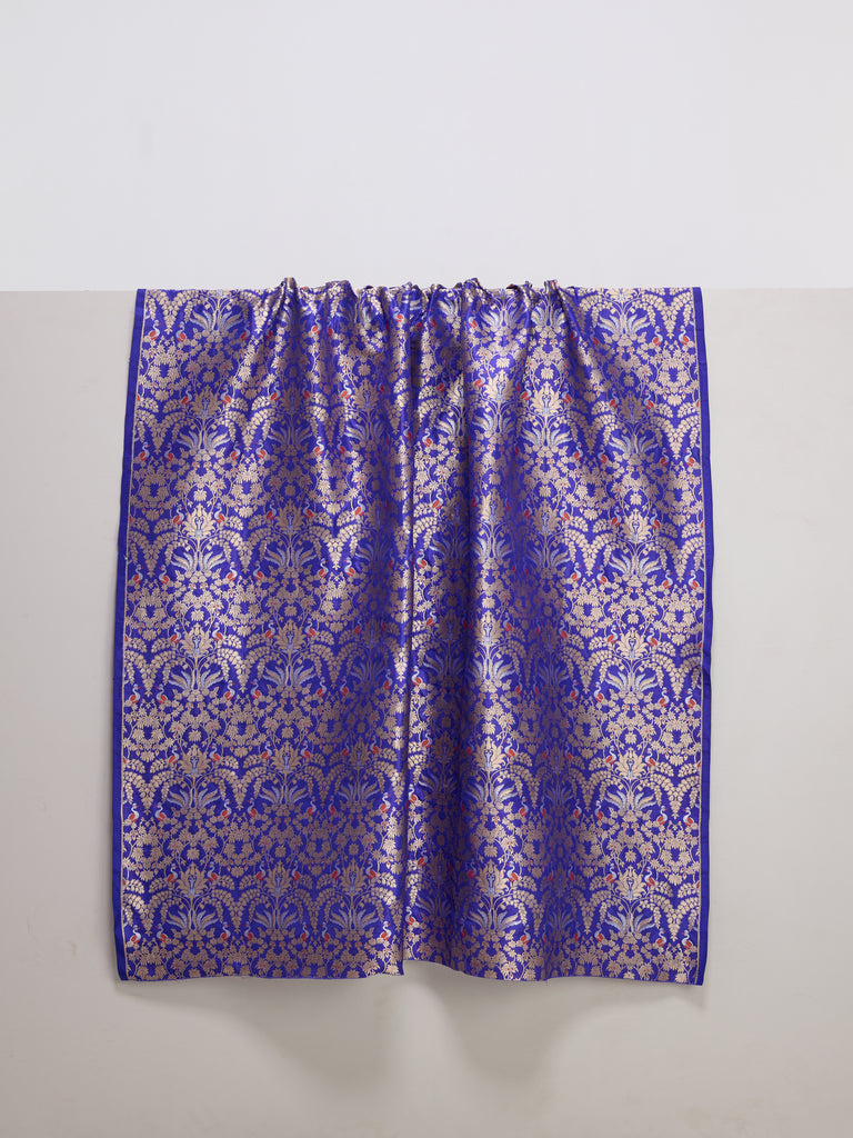 Handwoven Violet Banarasi Silk Fabric