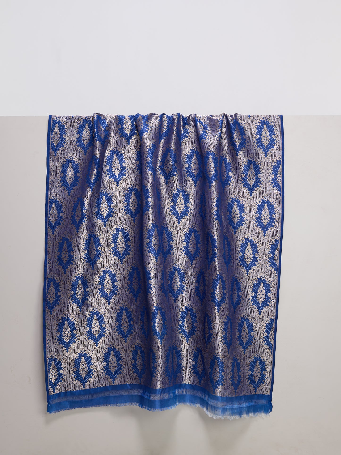 Handwoven Royal Blue Banarasi Silk Fabric