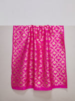 Handwoven Dark Pink Banarasi Silk Fabric