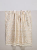 Handwoven Ivory-Gold Banarasi Satin Fabric