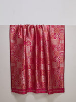 Handwoven Hot Pink Banarasi Silk Fabric