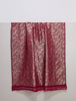 Handwoven Crimson Red Banarasi Satin Fabric