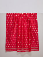 Handwoven Deep Red Banarasi Silk Fabric
