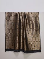 Handwoven Black & Gold Banarasi Silk Fabric