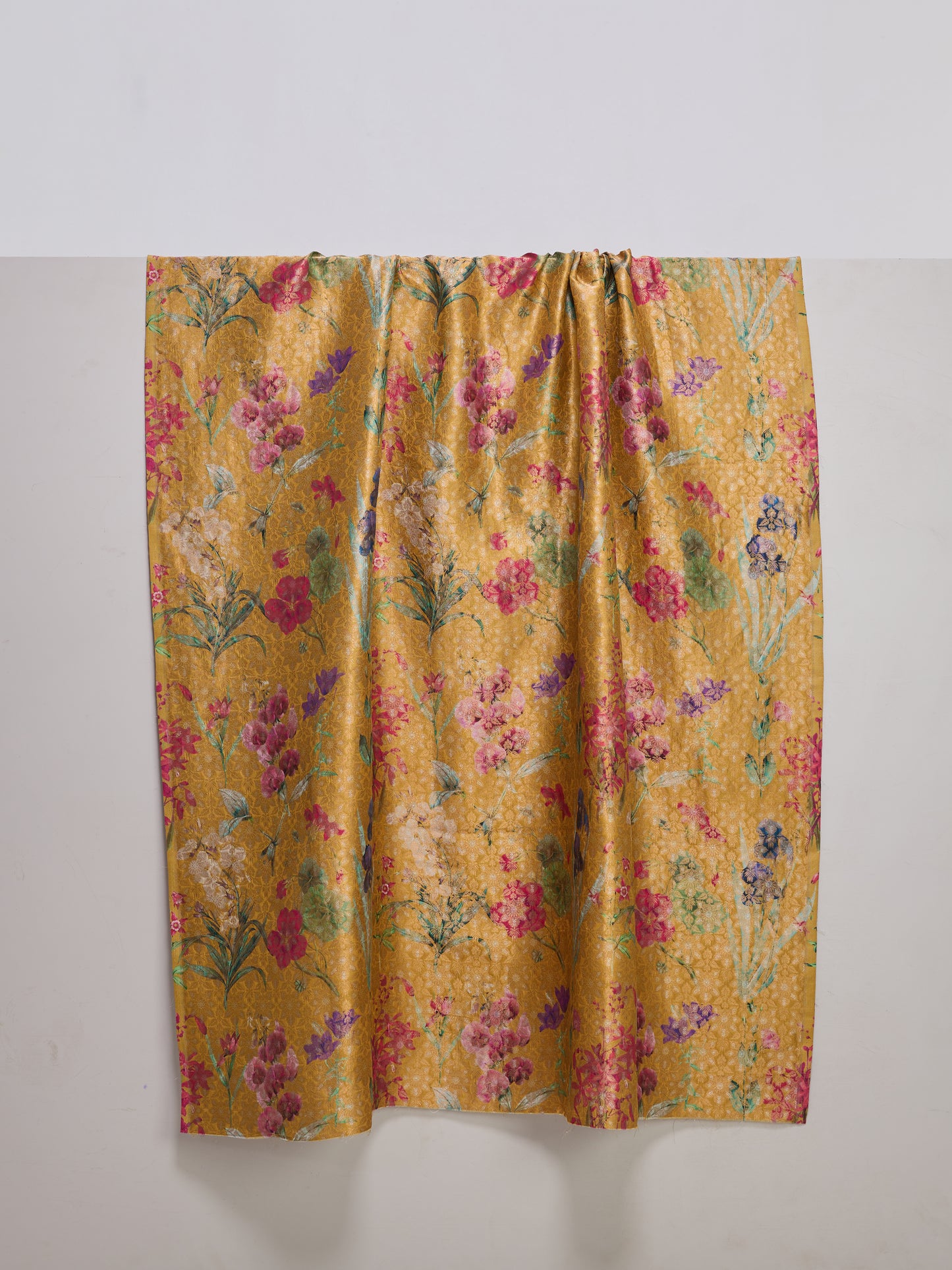 Digital Print Mustard Silk Fabric