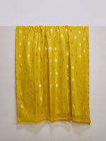 Handwoven Yellow Ochre Banarasi Satin Fabric