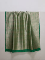 Handwoven Dark Green Banarasi Silk Fabric