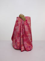 Handwoven Hot Pink Banarasi Silk Fabric