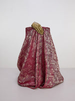 Handwoven Crimson Red Banarasi Satin Fabric