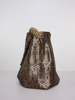 Handwoven Black & Gold Banarasi Silk Fabric