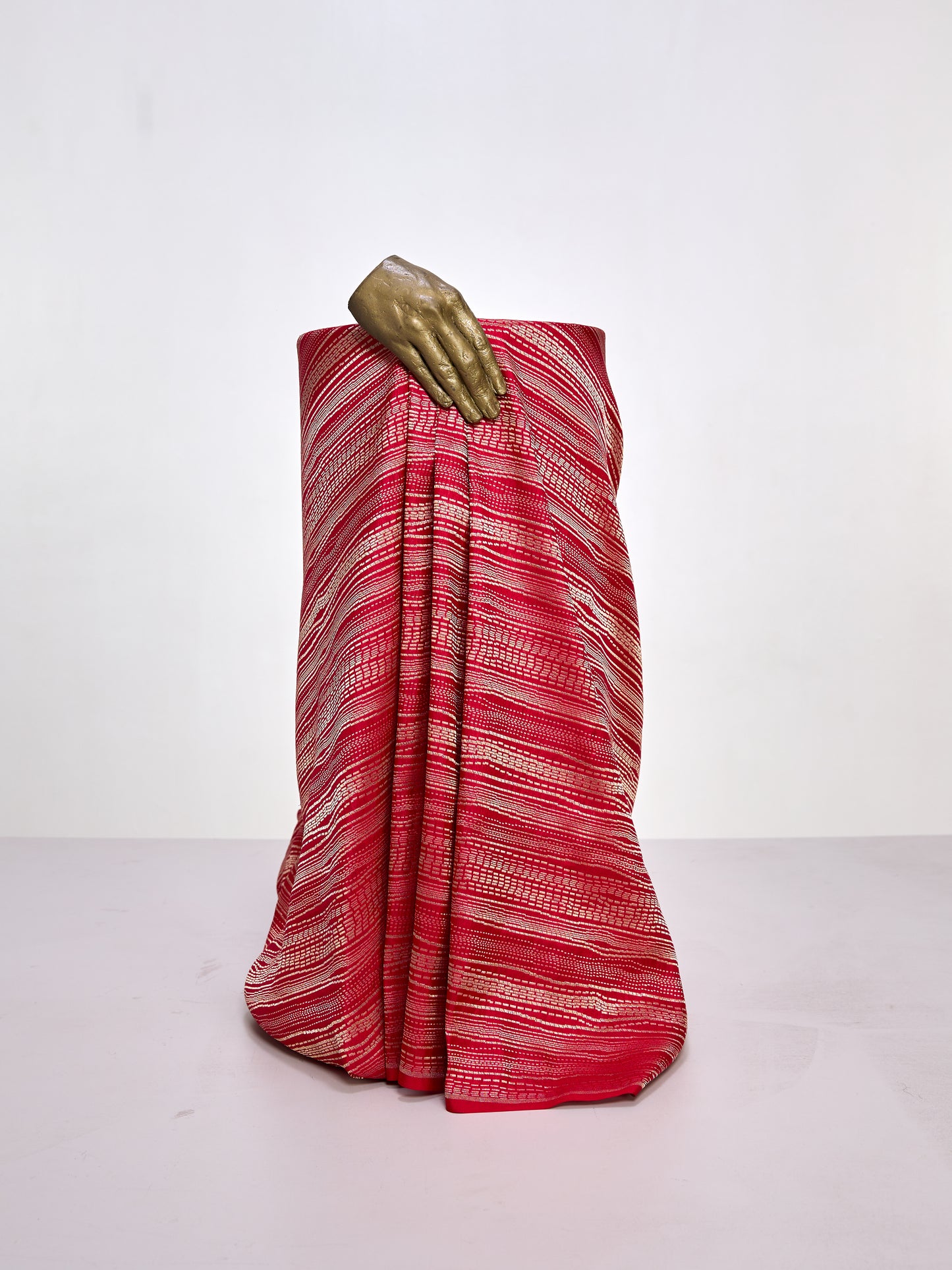 Handwoven Red Banarasi Silk Fabric