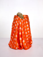Handwoven Tangerine Banarasi Silk Fabric