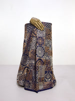 Handwoven Blue & Bronze Banarasi Silk Fabric