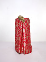 Handwoven Ruby Red Banarasi Silk Fabric