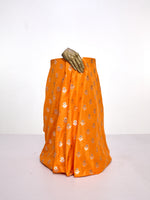 Handwoven Orange Banarasi Silk Fabric