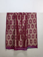 Handwoven Burgundy Banarasi Silk Fabric