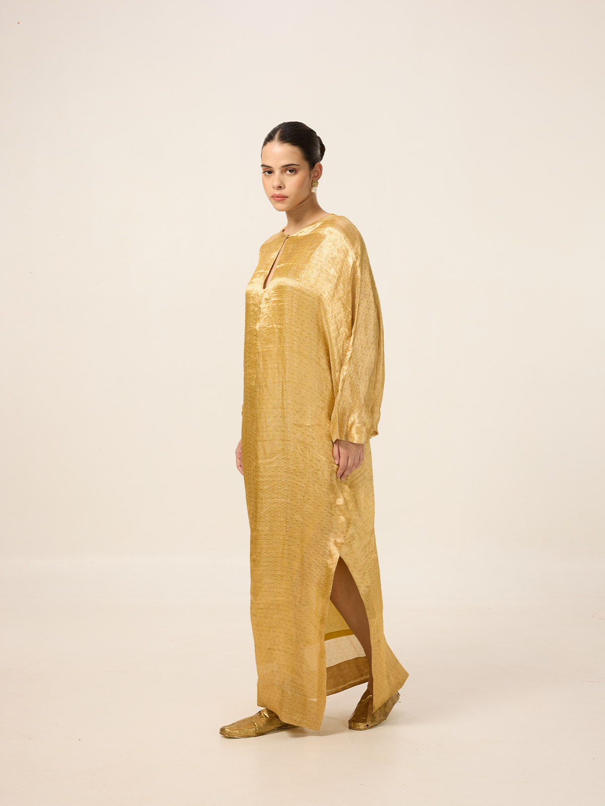 Handwoven Yellow-Gold Kaftan