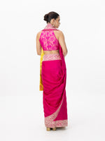 Handwoven Deep Pink Satin Tanchoi Banarasi Saree