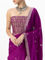 Handwoven Magenta Silk Cutwork Banarasi Saree