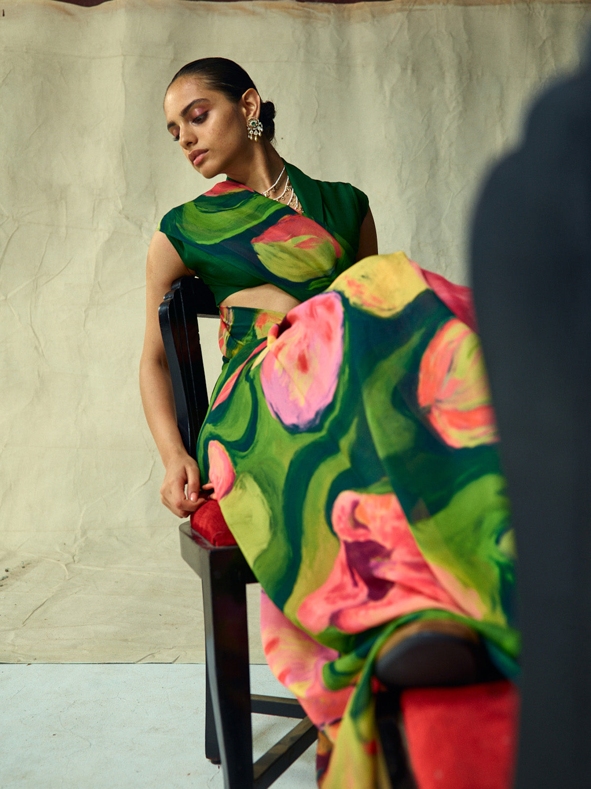 Multicolour Chiffon Digital Print Saree