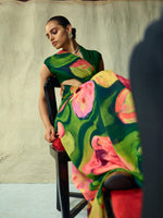 Multicolour Chiffon Digital Print Saree