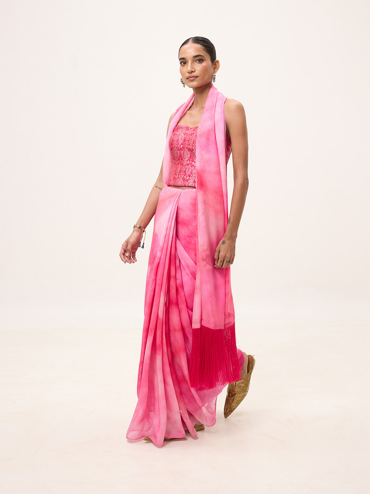 Multicolour Chiffon Digital Print Saree