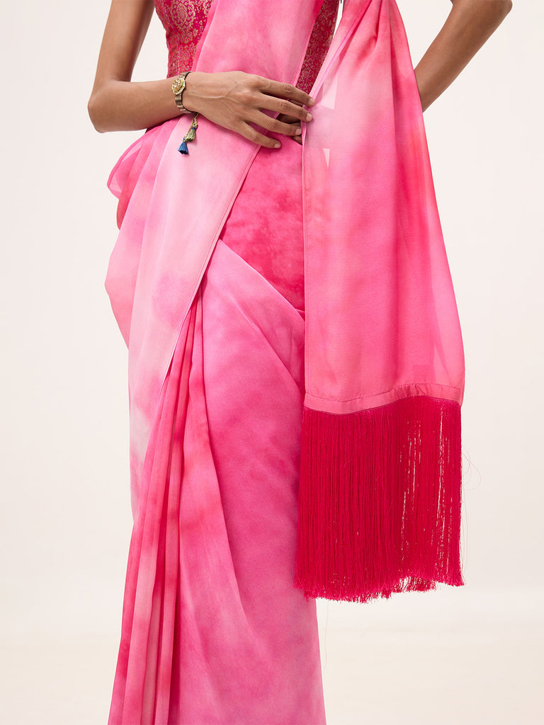 Multicolour Chiffon Digital Print Saree