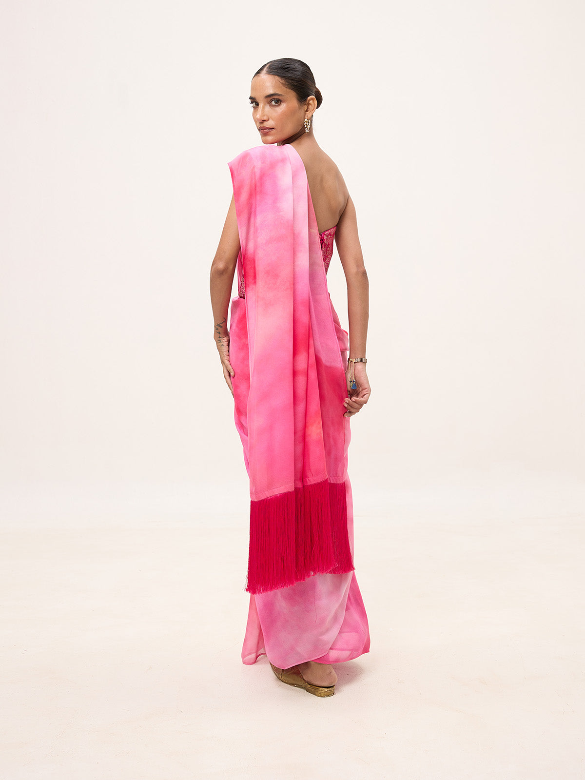 Multicolour Chiffon Digital Print Saree