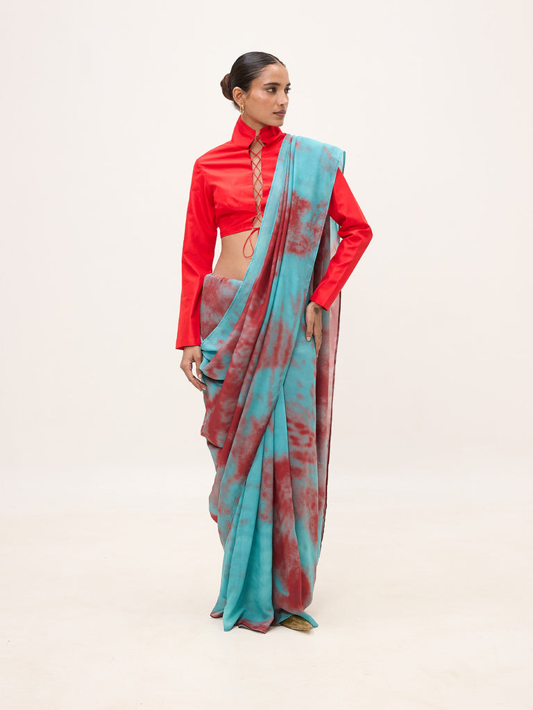 Multicolour Chiffon Digital Print Saree