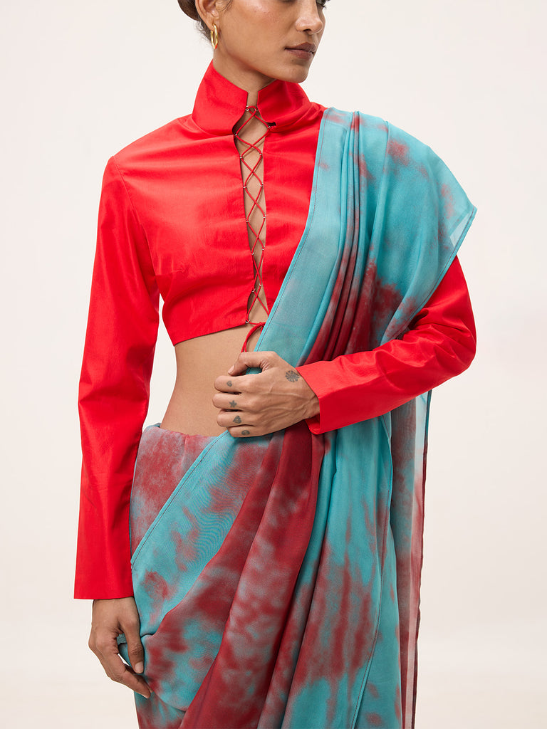Multicolour Chiffon Digital Print Saree