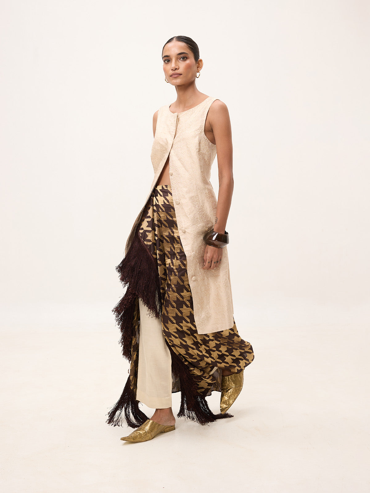 Handwoven Espresso Brown Silk Scarf