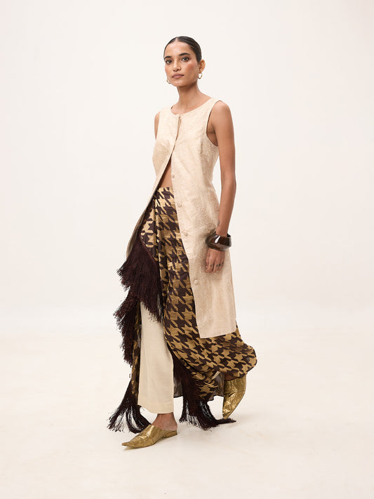 Handwoven Espresso Brown Silk Scarf