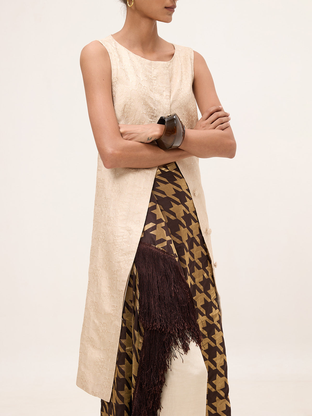 Handwoven Espresso Brown Silk Scarf