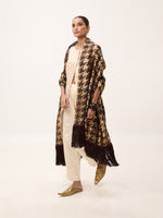 Handwoven Espresso Brown Silk Scarf