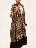 Handwoven Espresso Brown Silk Scarf
