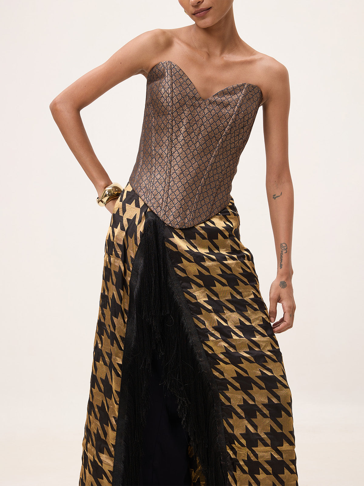 Handwoven Black & Gold Silk Scarf