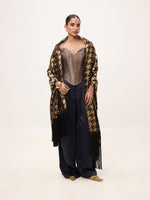 Handwoven Black & Gold Silk Scarf