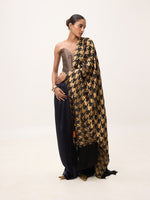 Handwoven Black & Gold Silk Scarf