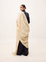 Handwoven Off-White & Gold Silk Scarf