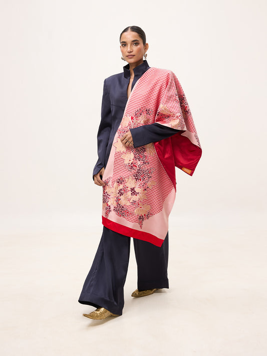 Handwoven Red Silk Banarasi Fabric