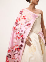 Handwoven Pink Silk Banarasi Shawl