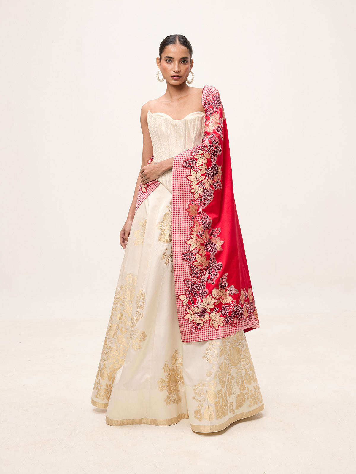 Handwoven Red Silk Banarasi Shawl