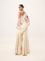 Handwoven Off-White Silk Banarasi Shawl