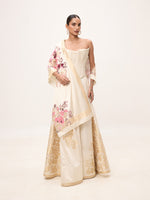 Handwoven Off-White Silk Banarasi Shawl