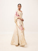 Handwoven Off-White Silk Banarasi Shawl
