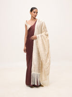 Handwoven Ivory Silk Scarf