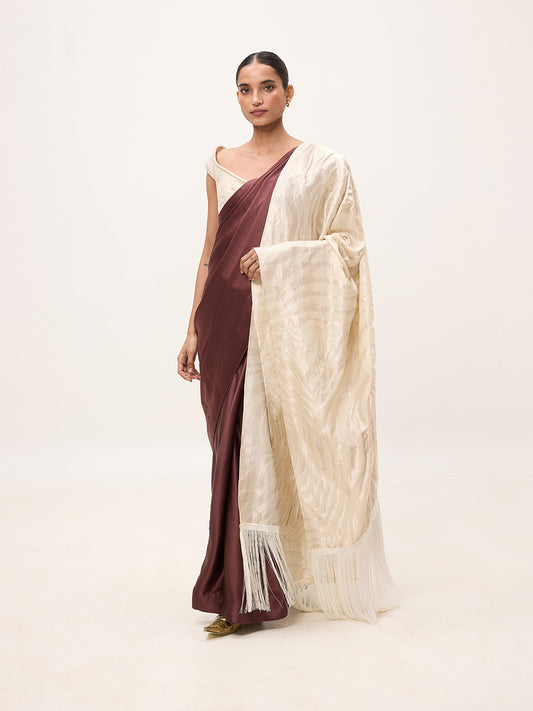 Handwoven Ivory Silk Scarf