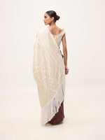 Handwoven Ivory Silk Scarf