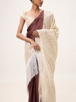 Handwoven Ivory Silk Scarf